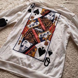 YAS Queen! Cute Queen Pattern Sweater